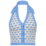 Short Polo Collar Halter Wool Knit Vest