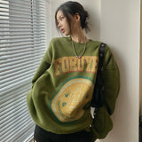 Thickened American Style Avocado Green Sweatshirt