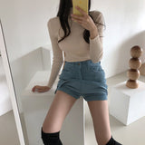 Skirt With Hip Slit Corduroy