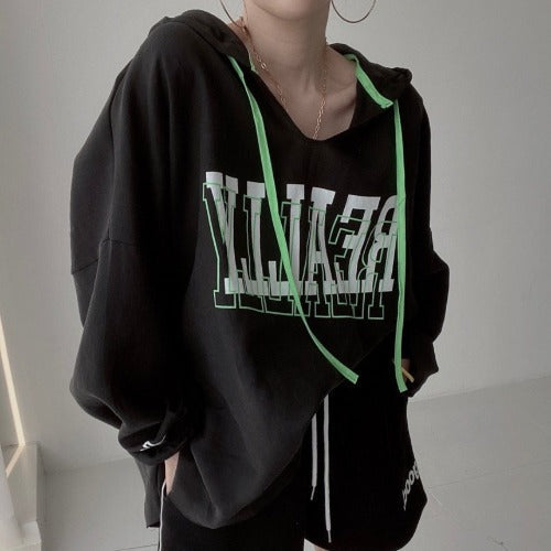 Hooded Printing Long Sleeves