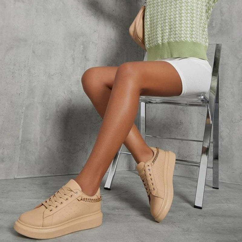 Thick Sole Metal Chain Casual Sports Sneakers
