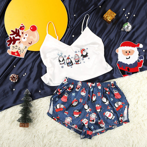 Fashion Satin Pajamas Suit