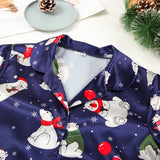 Christmas Satin Short-sleeved Pajamas Set