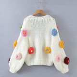Big Flower Sweater Cardigan