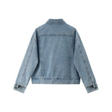 Short Denim Jacket With Large Lapel