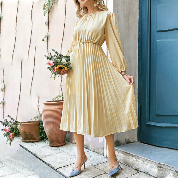 Waist Long Sleeves Dress