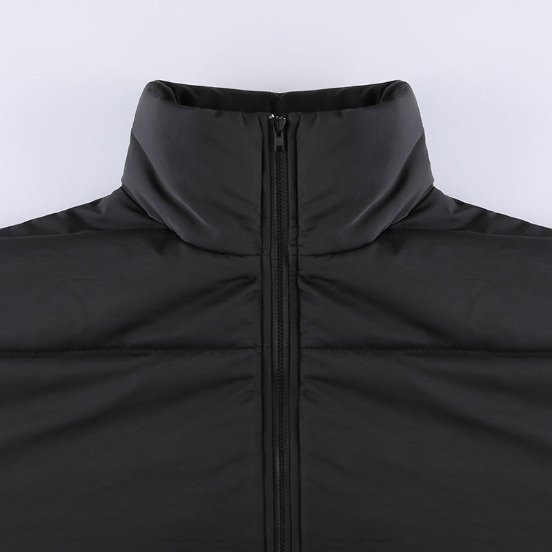 Black Short Loose Warm Padded Jacket