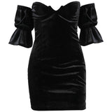Waist Suede Flared Sleeve Wrap Chest Hepburn Dress