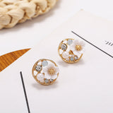 Pearl Zircon Literary Retro Earrings