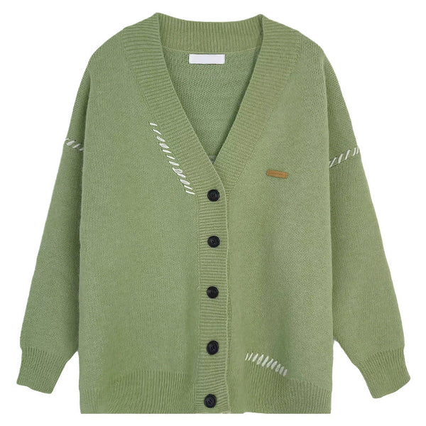 Patchwork Knitted Sweater Cardigan