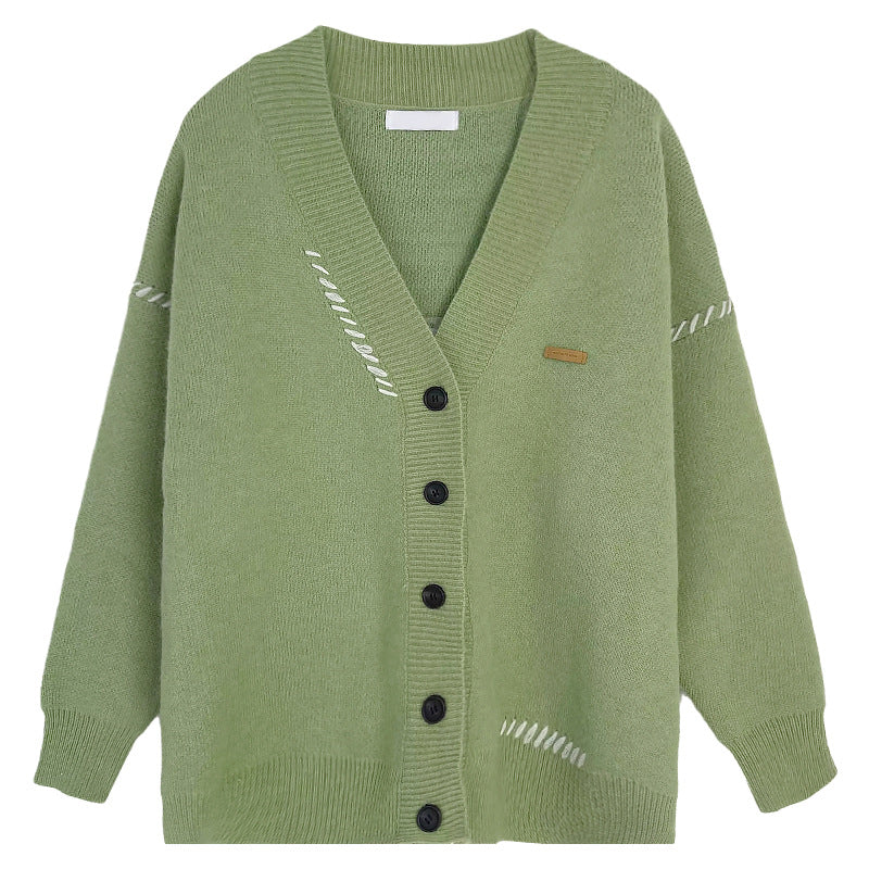 Patchwork Knitted Sweater Cardigan