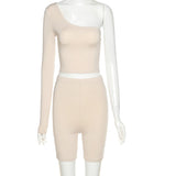 One-shoulder Sports Yoga Two-piece Suit