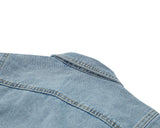Short Denim Jacket With Large Lapel