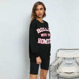 Letter Print Sweatshirt Pullover Sports Top