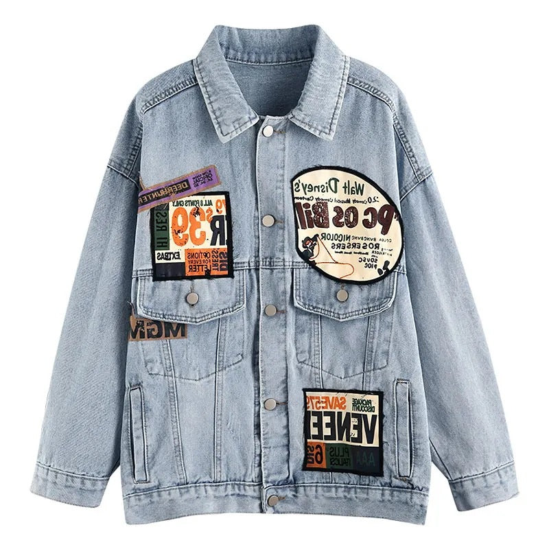 Patch Badge Denim Jacket
