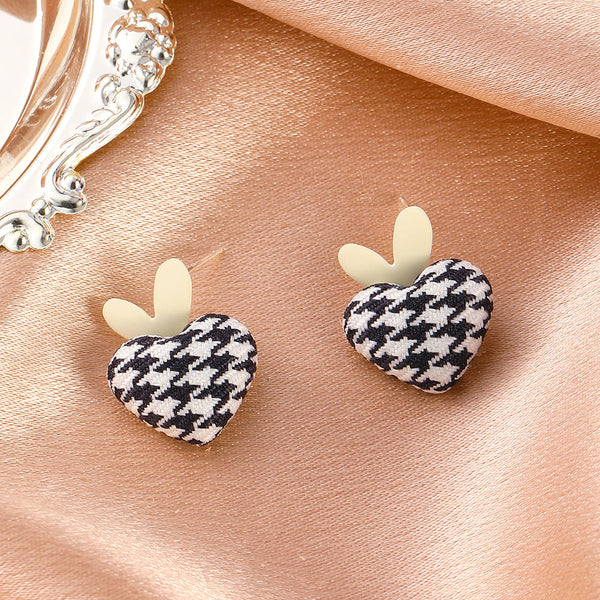 Silver Needle Love Stud Earrings