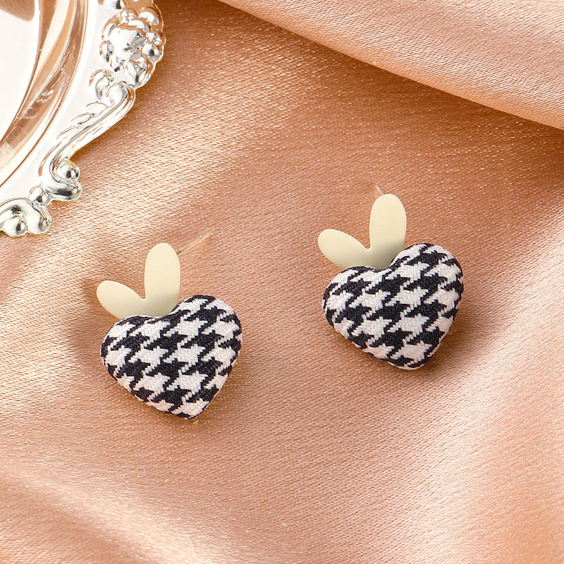 Silver Needle Love Stud Earrings