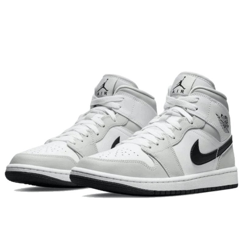 Air Jordan 1 Mid White Light Smoke Grey