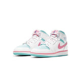 Air Jordan 1 Mid White Pink Green Soar
