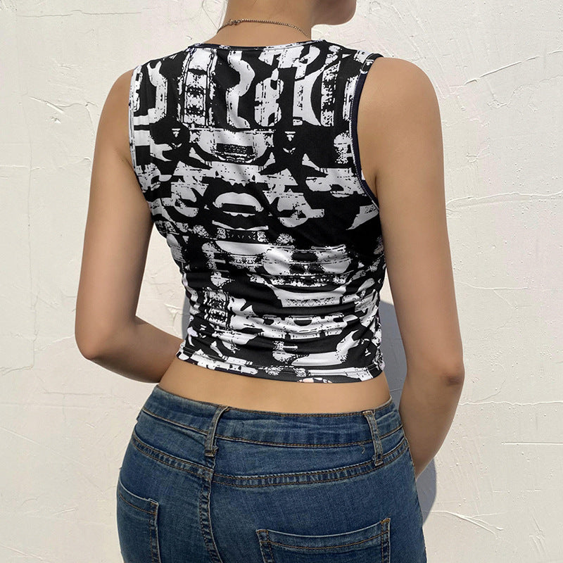 Round Neck Sleeveless Slim Tank top