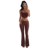 Leisure Stitching Umbilical Exposed Camisole V-waist Suit