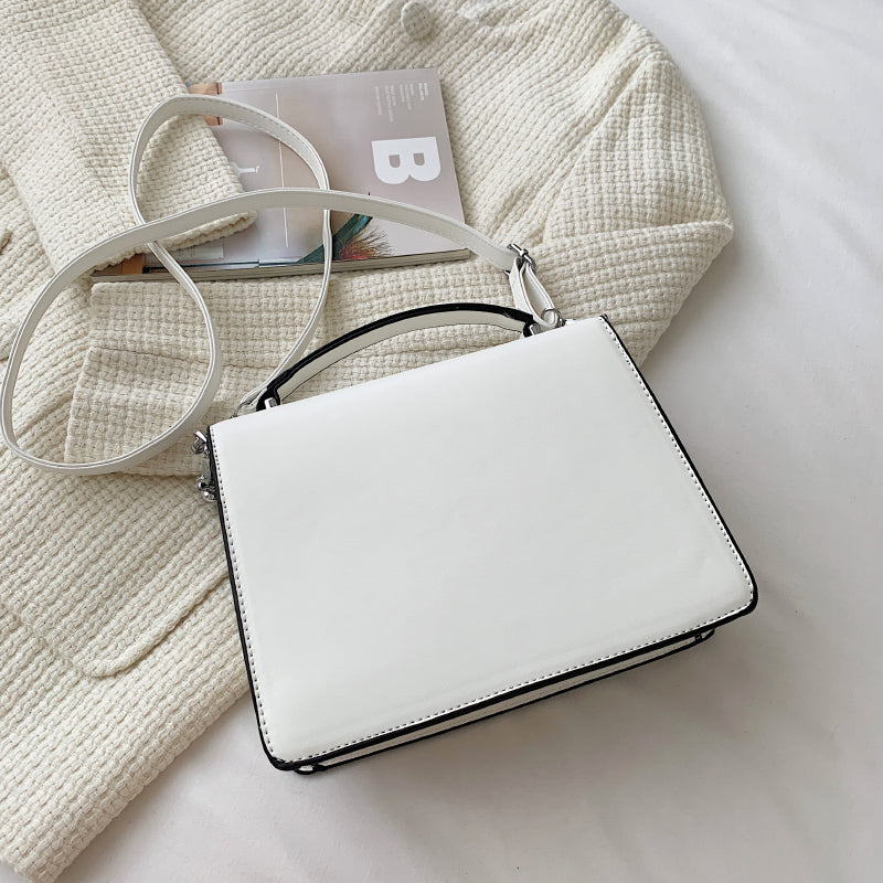 Solid Color Letter Flap Organ Crossbody Bag