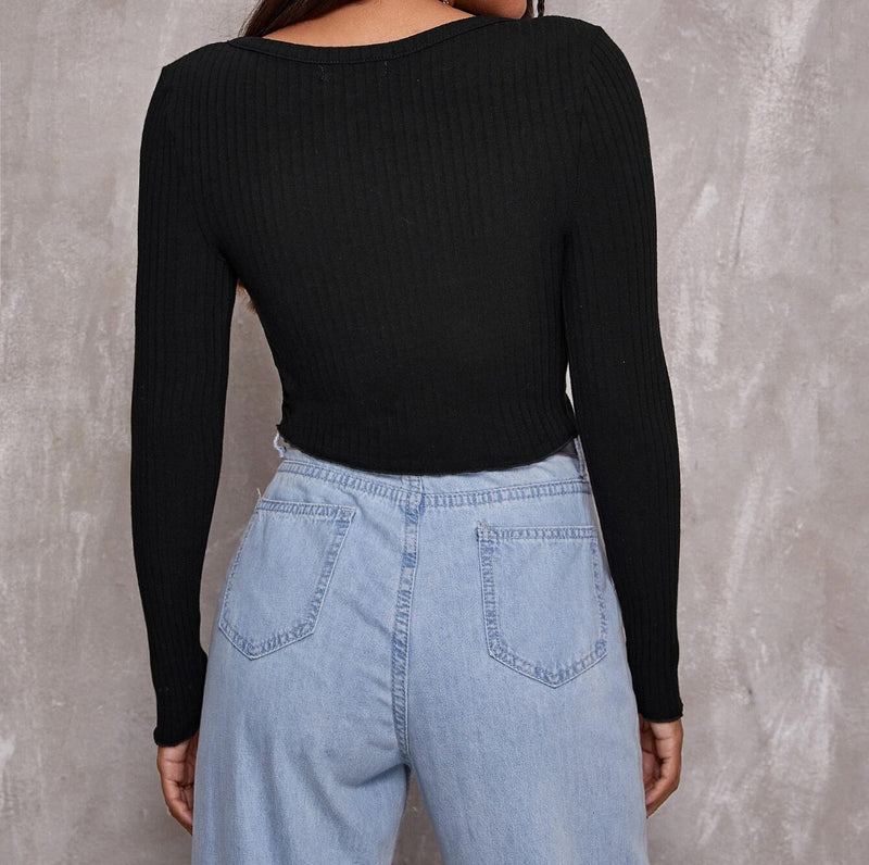 Cardigan Sexy Button Knitted T-Shirt