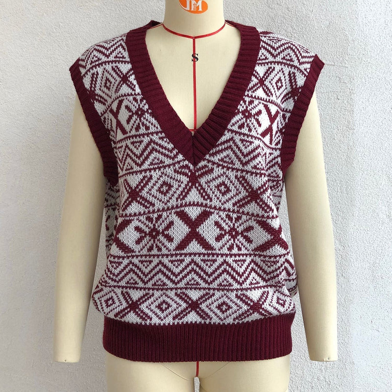 Knitted Vest Acrylic Sweater
