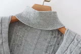 Grey Twist Knit Sweater