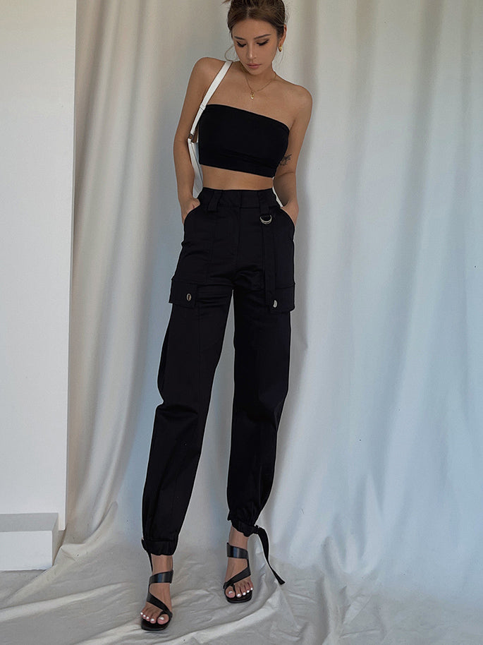 High Waist Overalls Trousers