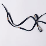 Floral Wood Ear High-Neck Tie Low-Cut Dress