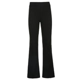 High Waist Slim Micro Flared Casual Pants