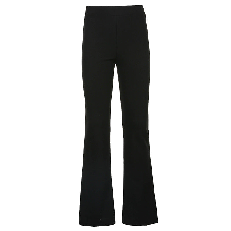 High Waist Slim Micro Flared Casual Pants