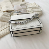 Solid Color Letter Flap Organ Crossbody Bag