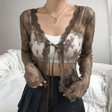 Lace Small Cardigan Short-Sleeved Top