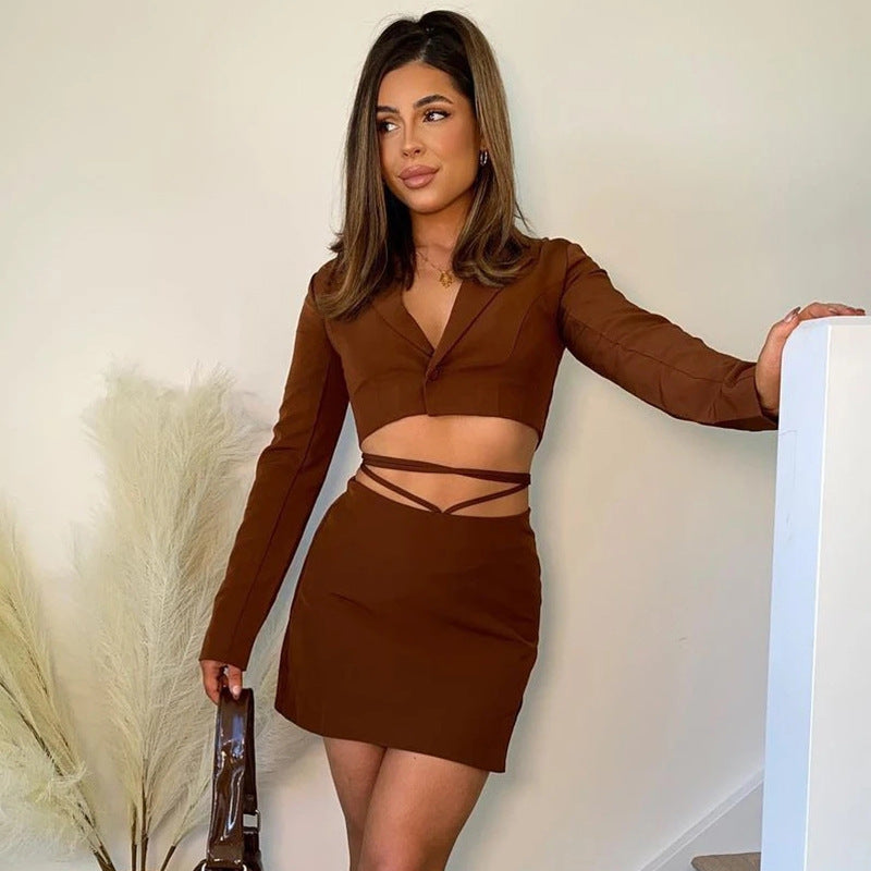 Sexy Hot Girl Short Skirt Suit