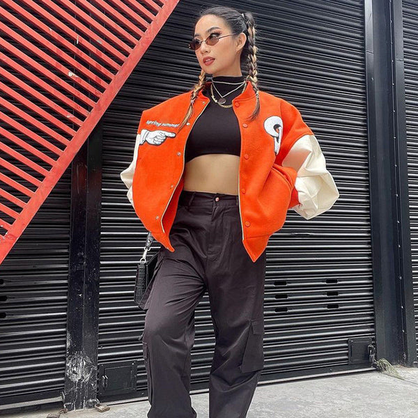 Orange Baseball Jacket