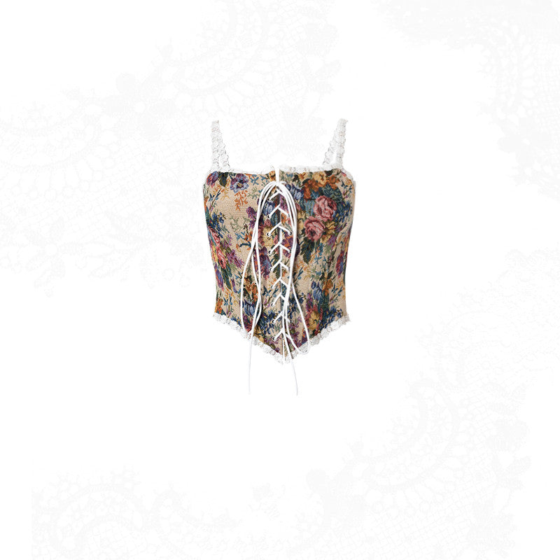 French Court Style Lace Vintage Tunic Vest