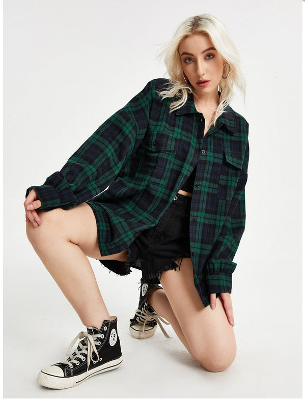 Lapel Long-sleeved Temperament Multicolor Shirt