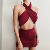 cross halter dress halter