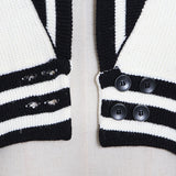 College Style Cardigan Black And White
