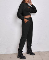 Sports Drawstring Hoodie Loose Three-Piece Suit