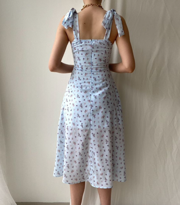 Light Blue Sexy Strappy Dress