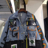 Cloth Stitching Denim Mid-length Jacket