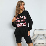 Letter Print Sweatshirt Pullover Sports Top