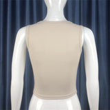 Butterfly Print Sleeveless Crewneck Tank Top