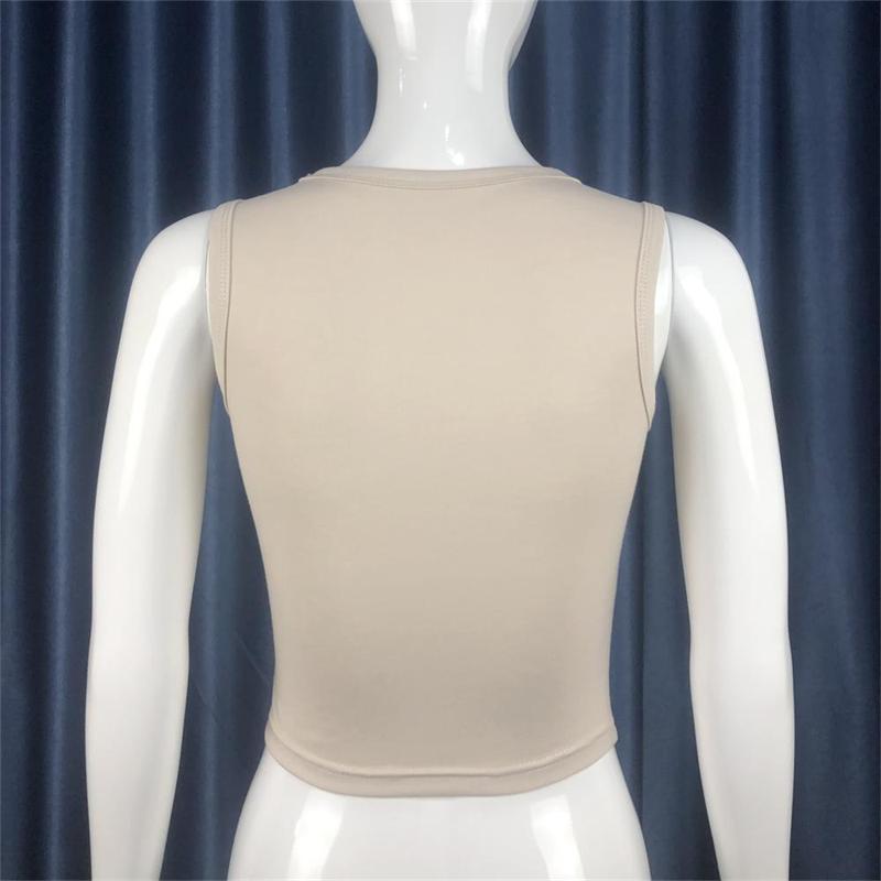 Butterfly Print Sleeveless Crewneck Tank Top