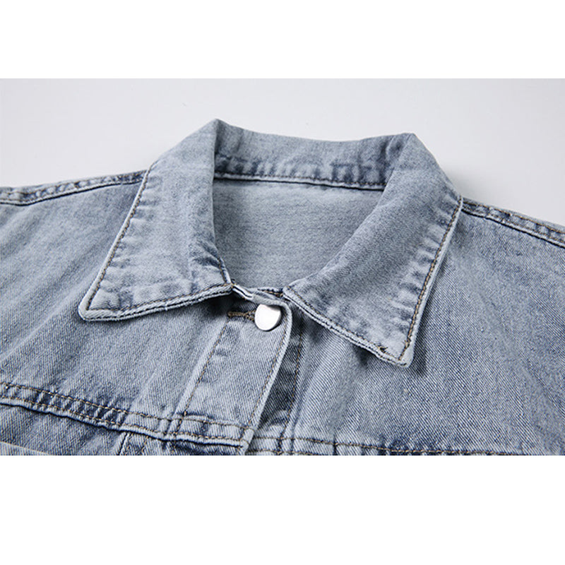 Contrast Color Stitching Denim Jacket