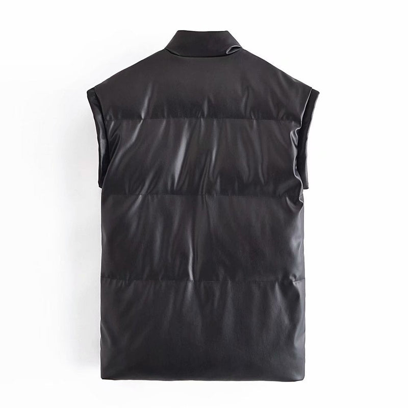 Zipper Leather Vest