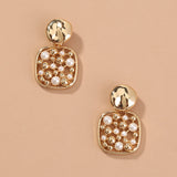 Square Cut-out Pearl Earring Accessories